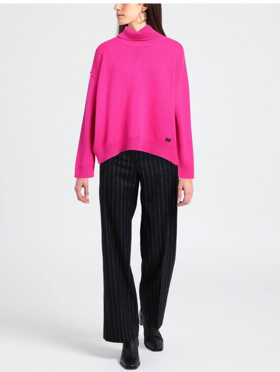 DSQUARED Sweaters - DSQUARED2 Oversized Neon Hot Pink Turtleneck Sweater Knit Luxury Pullover M BNWT